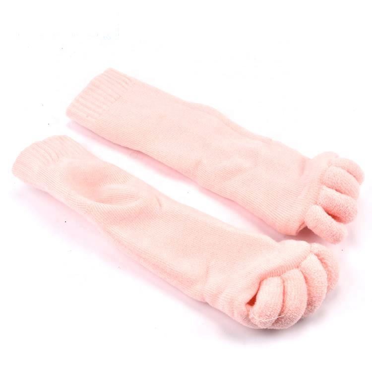 Newest product women candy solid color finger open five toe compression socks