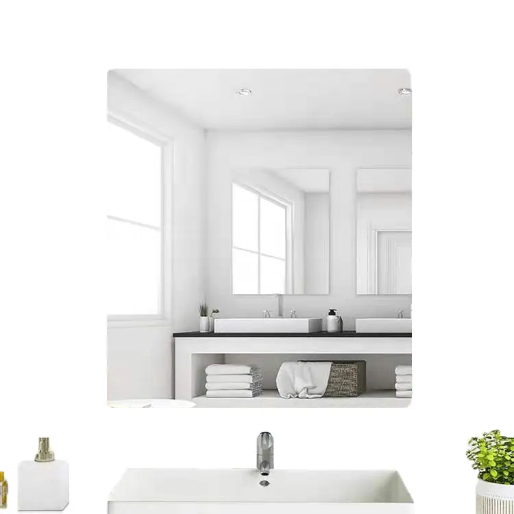 Bathroom Decorative Mirror without Frame Frameless Mirror Wall Mounted Mirror Hotel Home Bathroom