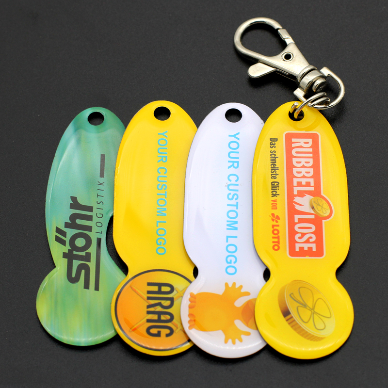 Custom Design Metal Keyring Supermarket Shopping Cart Chip Trolley Token Coin Keychain