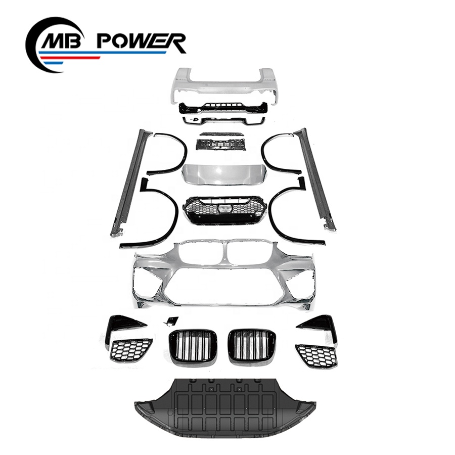 Новый комплект для кузова X3 G01 M, подходит для BMW x3 g01 до M, стильный передний бампер, решетка, задний бампер, крыша, спойлер 2019 X3M