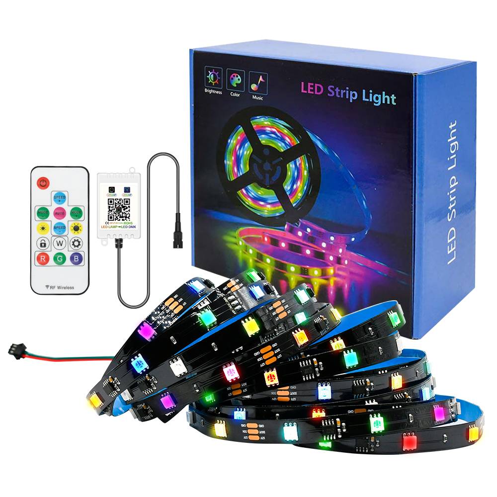 Полноцветная Bluetooth-Поддержка ws2812b 144, оптовая продажа с завода, rgb 5050, Модифицируемый светодиод ws2811 12 В, 60 светодиодов, Гибкая светодиодная полоса