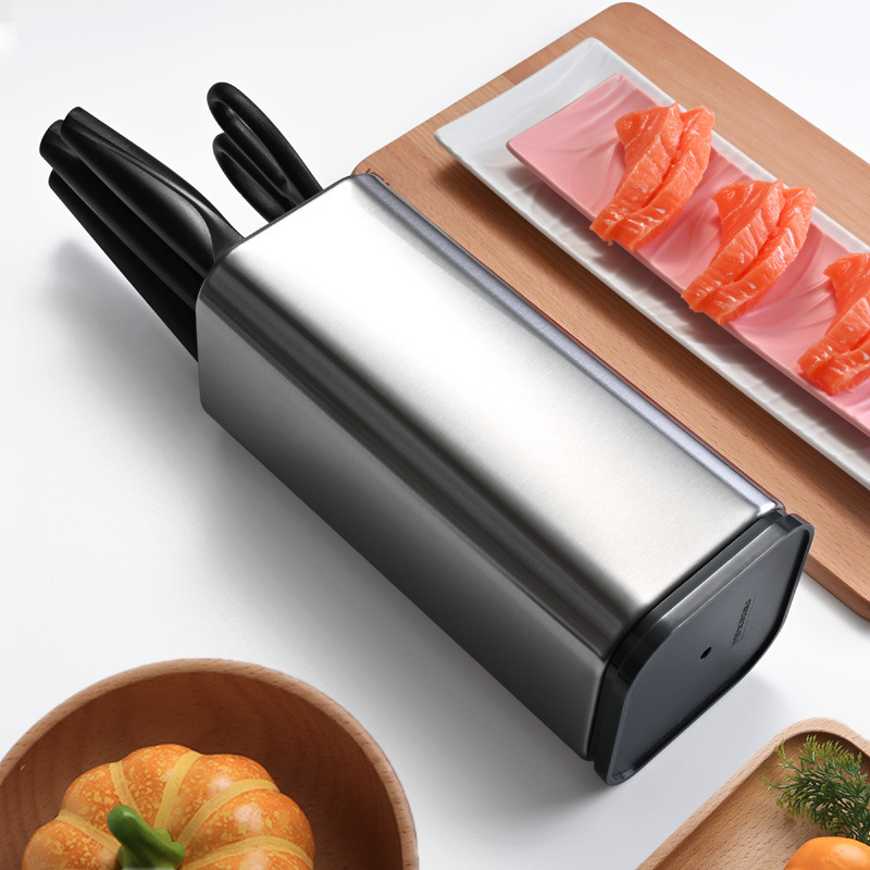 Компактный застегивающийся вакуумный нож для хранения без ножей из нержавеющей стали универсальный квадратный держатель для ножей с вентиляционными отверстиями