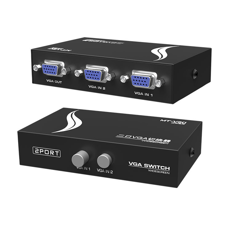 MT-VIKI MT-15-2CF переключатель VGA 2 порта VGA 2 в 1 из-за 2 компьютеров доля 1 монитор
