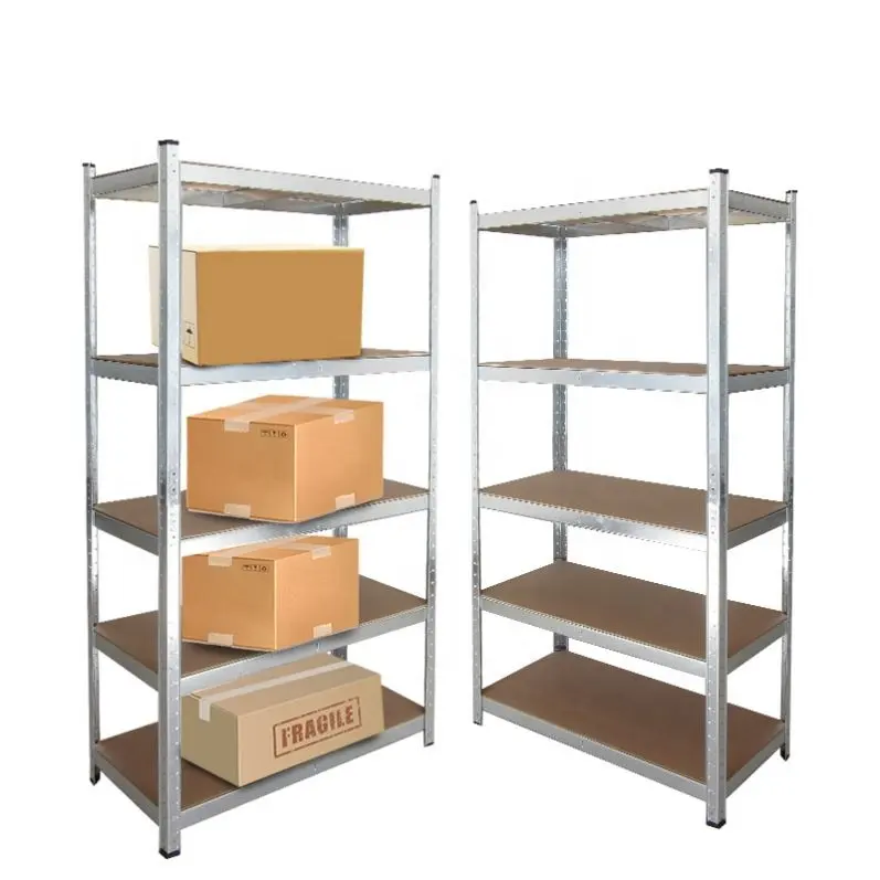 Light Duty 5 Tier Iron Warehouse Boltless Racks Storage Rack Metal Shelves For Office Supplies