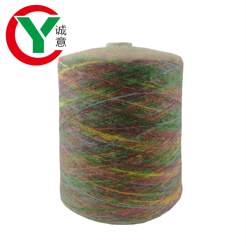 Смешанные Handknitting пряжа 1/6Nm мохер нейлоновая окрашенная площадь перо пряжи для свитера