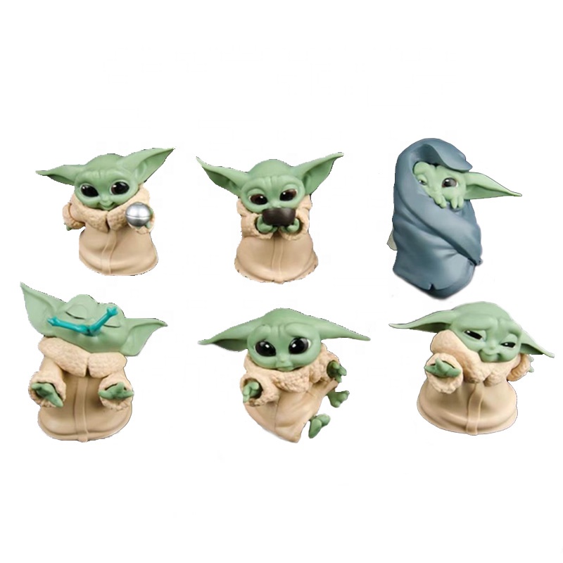 Экшн-фигурки «Звездные войны» 6 шт./компл., «Baby Yoda», игрушки, милая версия, мандалорианская ПВХ кукла, Коллекционная модель, подарок для детей, оптовая продажа