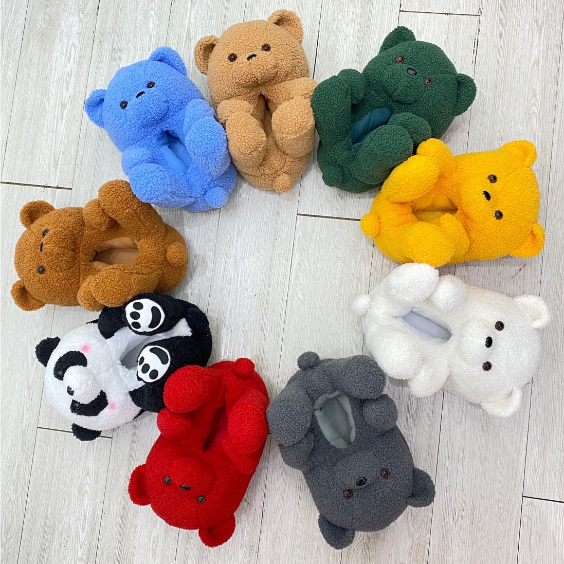 2021 New design children teddy bear slippers toddler teddy bear slippers kids teddy bear slippers