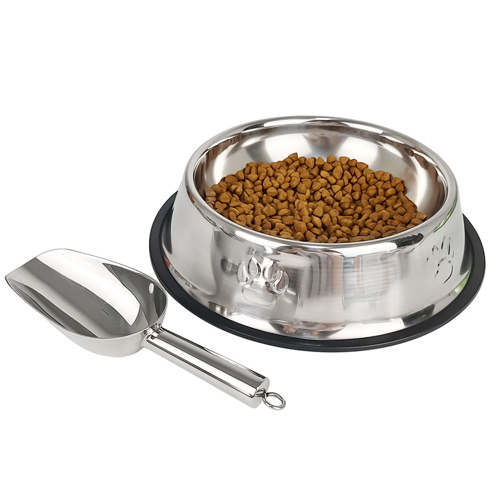 Ikitchen Metal Dog Cat Pet Feeding Bowl Custom Water Drinking Stainless Steel Dog Bowl Dish With Nonslip Bottom