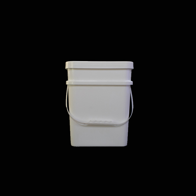 White square 20 liter plastic pail, 20L square plastic bucket, 20 ltr rectangular bucket With Lid With Handle