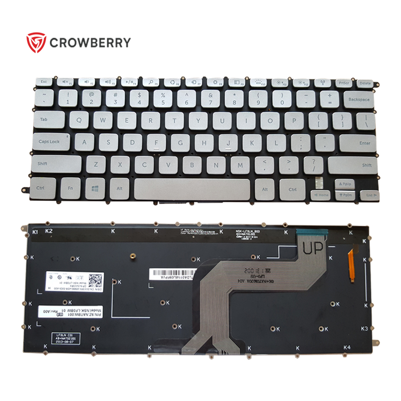 Оригинальная Серебристая клавиатура с подсветкой для ноутбука Dell Inspiron 14 7000 7437, оригинальная запасная Клавиатура для ноутбука