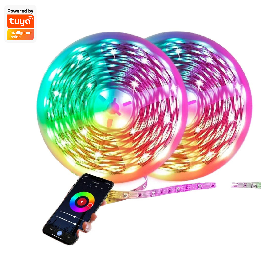 IP65 smart led strip alexa lights Tuya IR RGB Music controller 12v 1.5A 18w wifi smart life 5m led strip