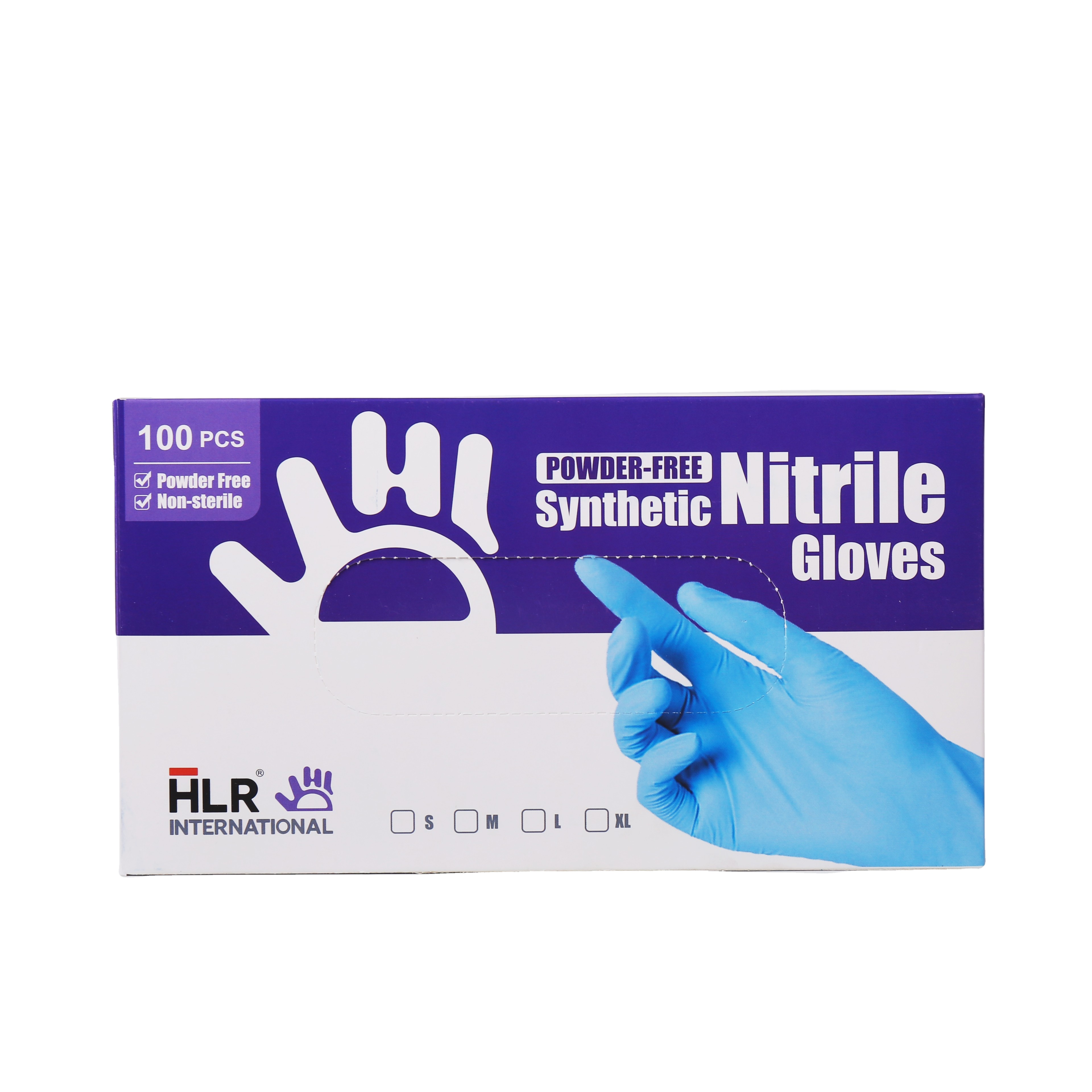 HLR Nitrile Glove Powder Free High Quality Box packing Disposable Nitrile Gloves EN455