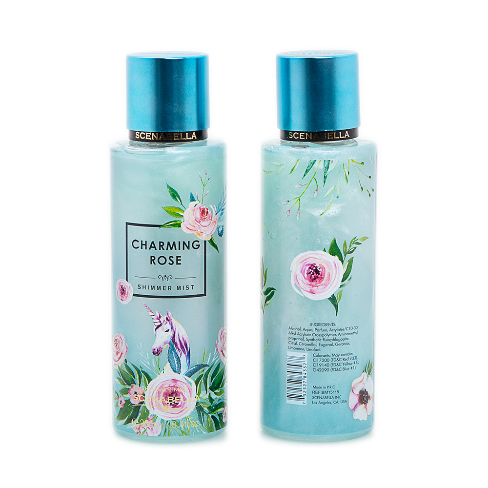 Очаровательное розовое scenabella мерцание спрей для тела 250 мл 8.FL. OZ тела ванны работает душ биде спрей духи для женщин BM15115