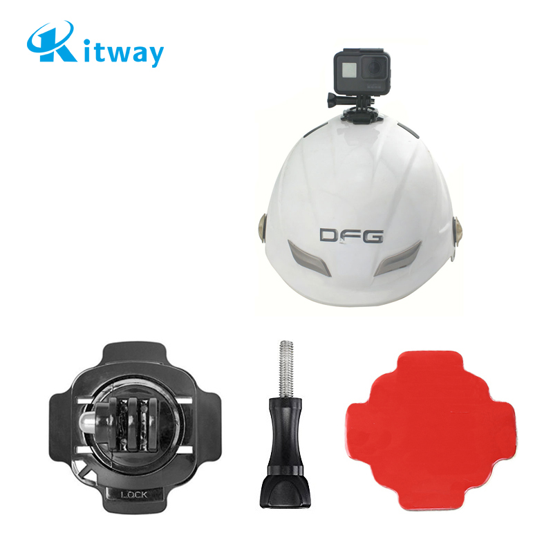 Крепление для шлема на 360 градусов с клеем и длинными винтами для GoPro Hero8 7 6 5 4 3 2