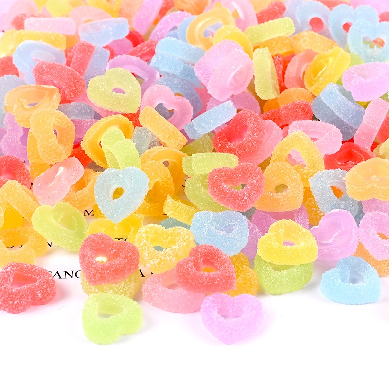 Wholesale DIY 3D Resin Halloween Candy Heart Nail Decoration Christmas Kawaii Nail Charm For Nail Art 3d Candy