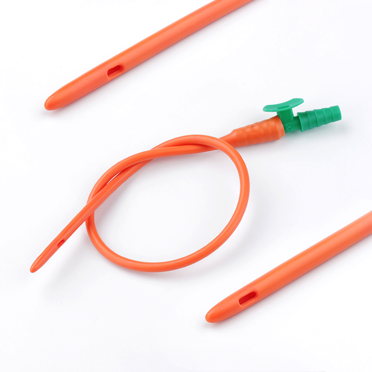 medical sterile red rubber latex suction tube silicone coated suction catheter with control valve