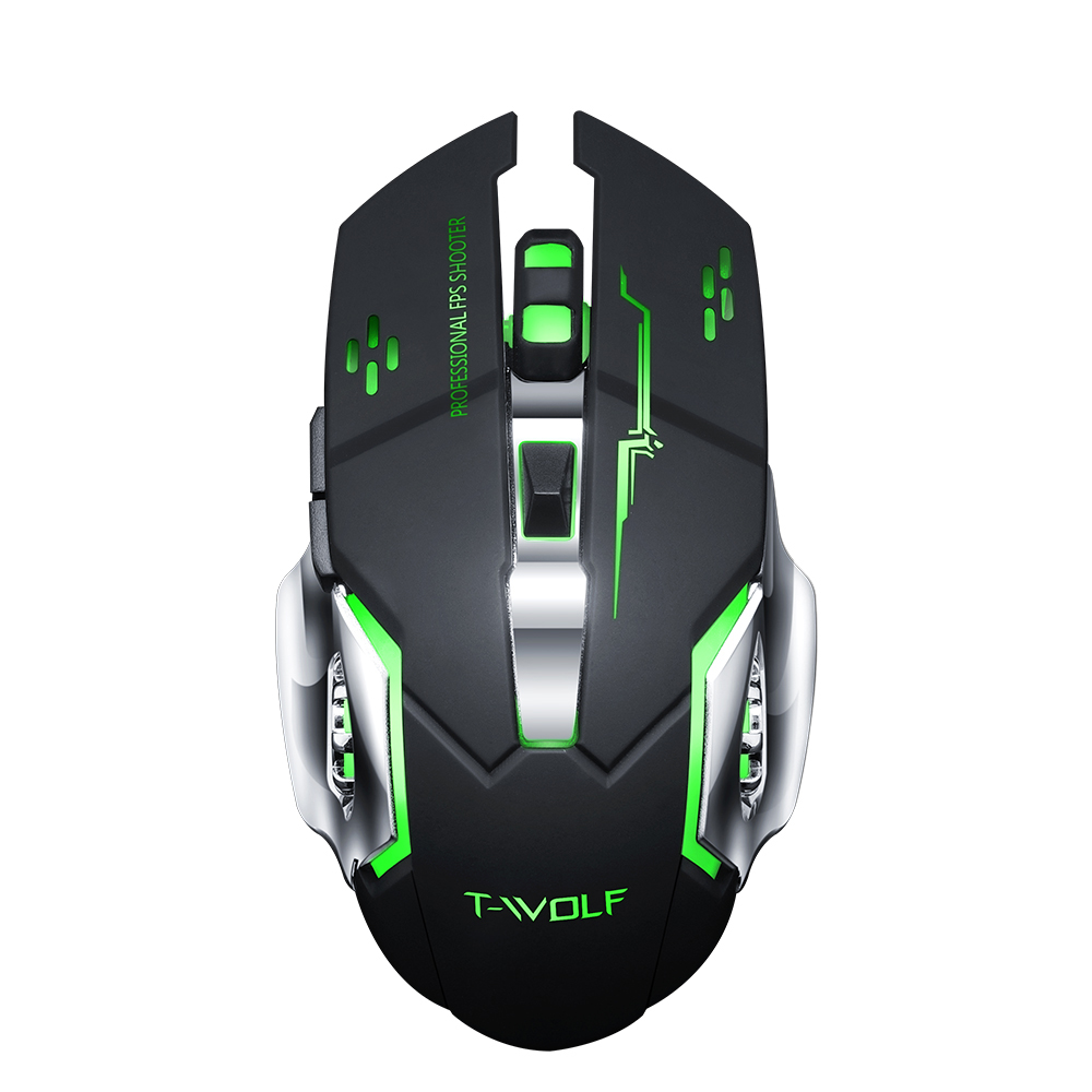 Q13 computer mouse voiceless 6 keys 7 color breathing light rechargeable 2.4G wireless gaming mouse