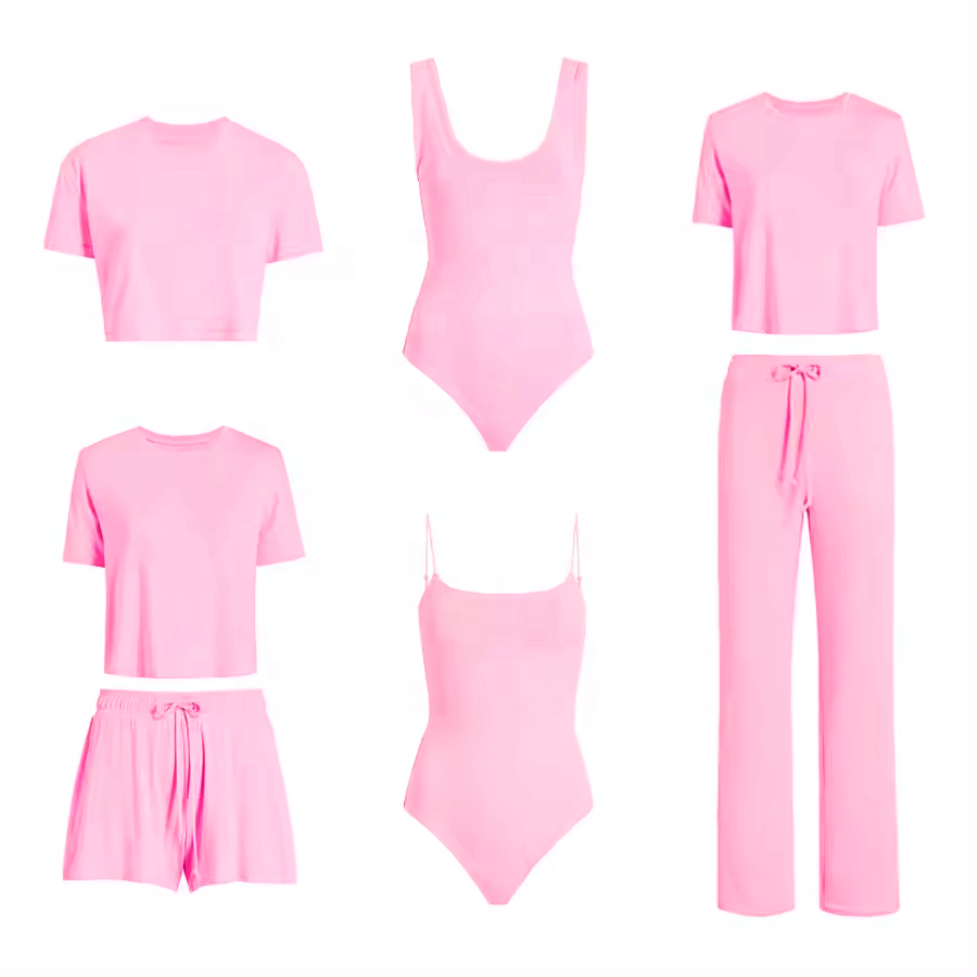 Custom Bamboo Viscose Linen Pajamas For Women Comfy Loungewear Women Crop Top And Pants Two Piece Pyjamas Womens Sleepwear Sets