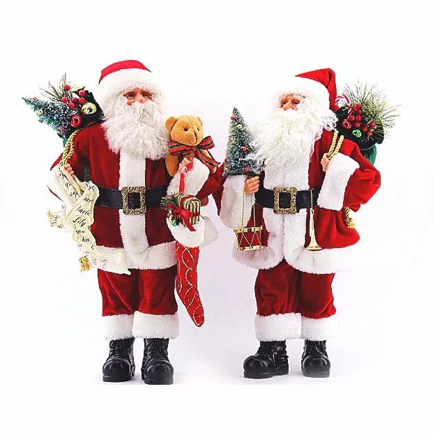 Newest Luxury Doll Decoration Accessories Red Plush Christmas Santa Claus Popular Doll Decoration Party Toy Celebration