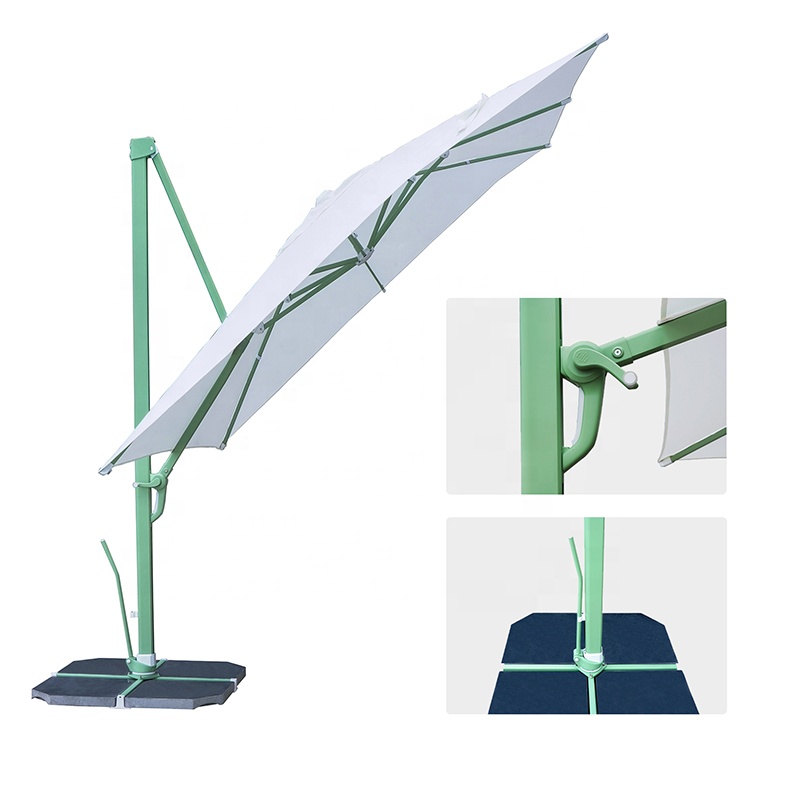 Leisure outdoor garden furniture roman umbrella square parasol side umbrella with base