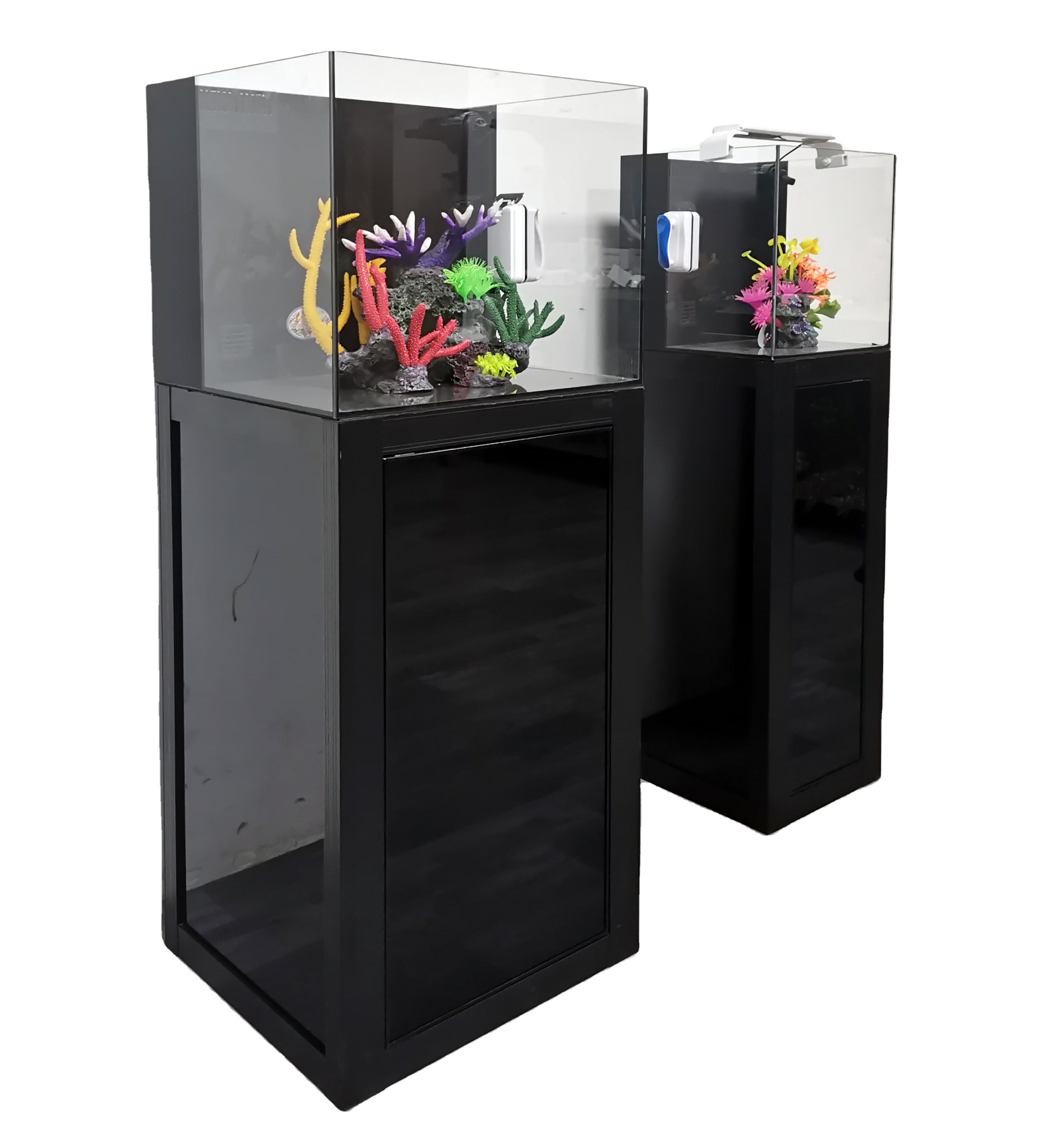Small Marine glass aquarium tank with aquarium cabinet aquariums customized