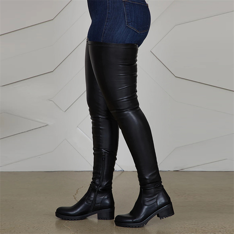 YJ-Drop Shipping Drop Womens Chunky Heel Platform Boots Winter Thigh High Boots For Women Thigh High Boots