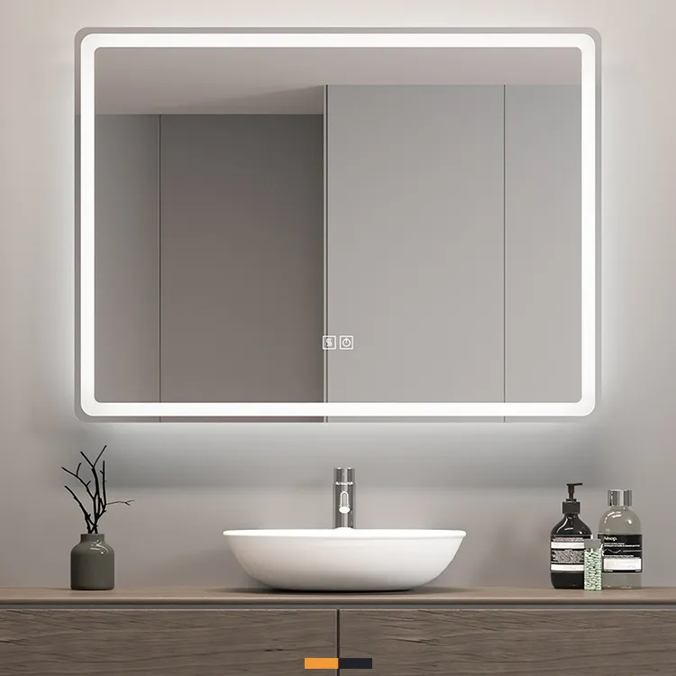 Super Large Size Bath Waterproof Led Smart Mirror Save Electricity Bathroom Frame Less Mirror