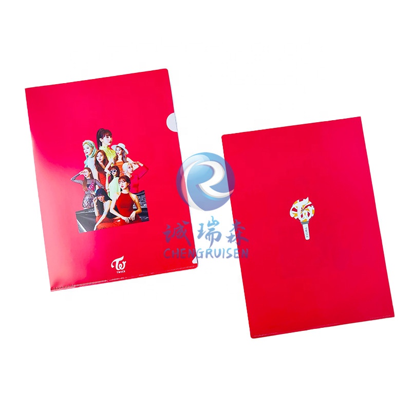 Custom print plastic L shape file folder a4 size clear folders plastic clear file folder