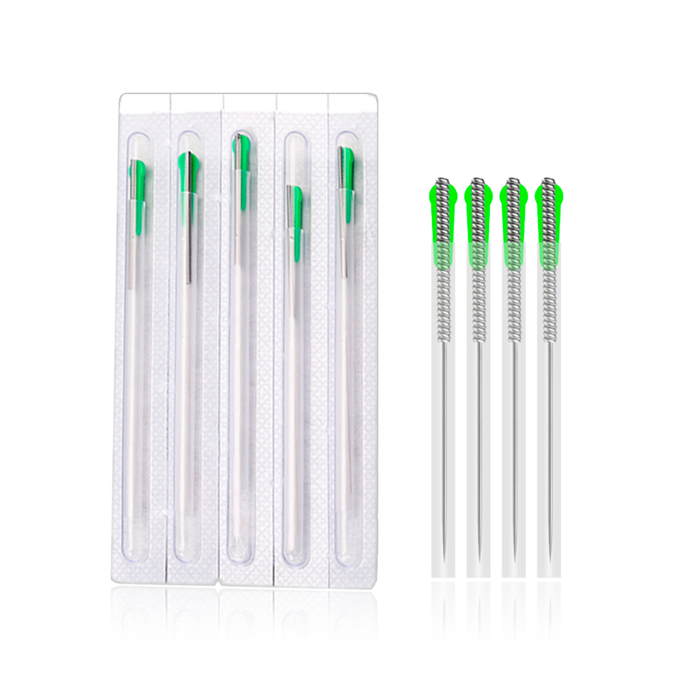 High Quality Stainless Spring Handle Factory Micro Single Use Acupuncture Needle 25X25 Mm Size