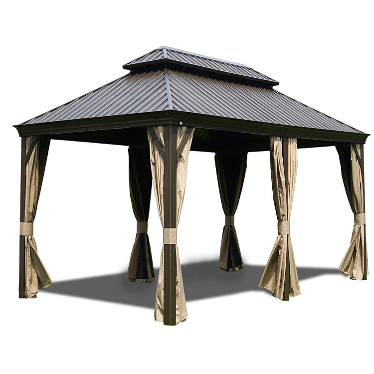 12'X20' наружные двойные Топы hardtop с боковой стенкой с полиуретановым покрытием прочная алюминиевая стальная беседка