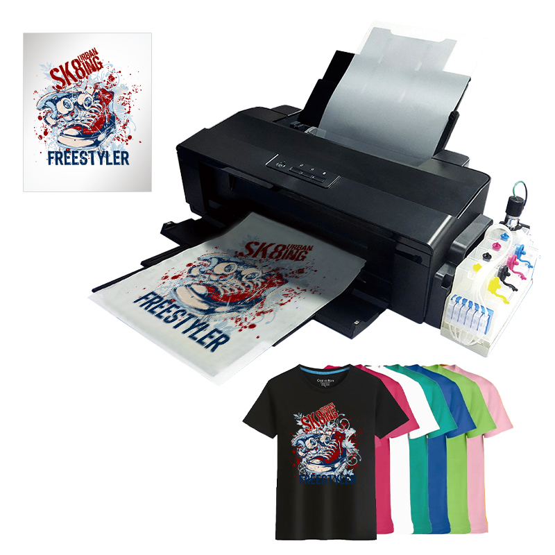 l1800 A3 1 White 4 Colors inkjet direct to pet film hot melt powder sublistar t-shirt dye sublimation transfer dtf printer