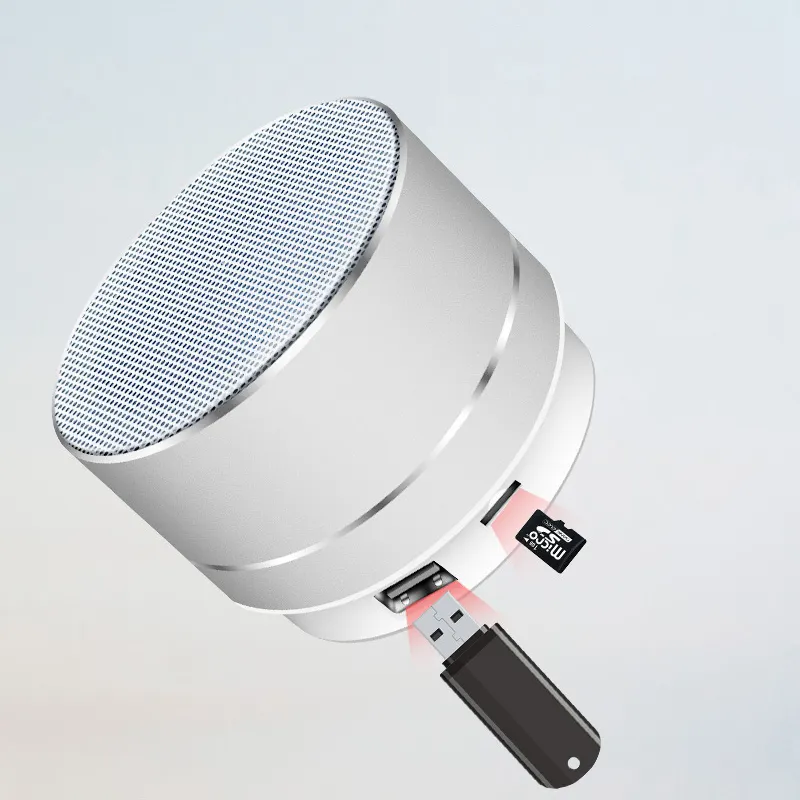 Amazon New Round LED Mini Bass Portable Wireless Bluetooth Professional Speaker with FM Radio USB