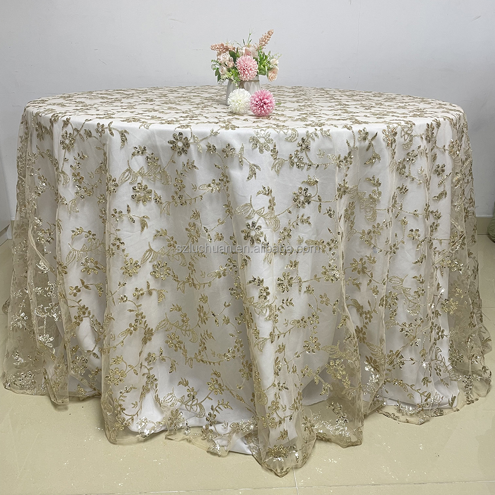 Luchuan ECO Table Cloth Wed Table Cover Round Lace Tablecloth Wedding