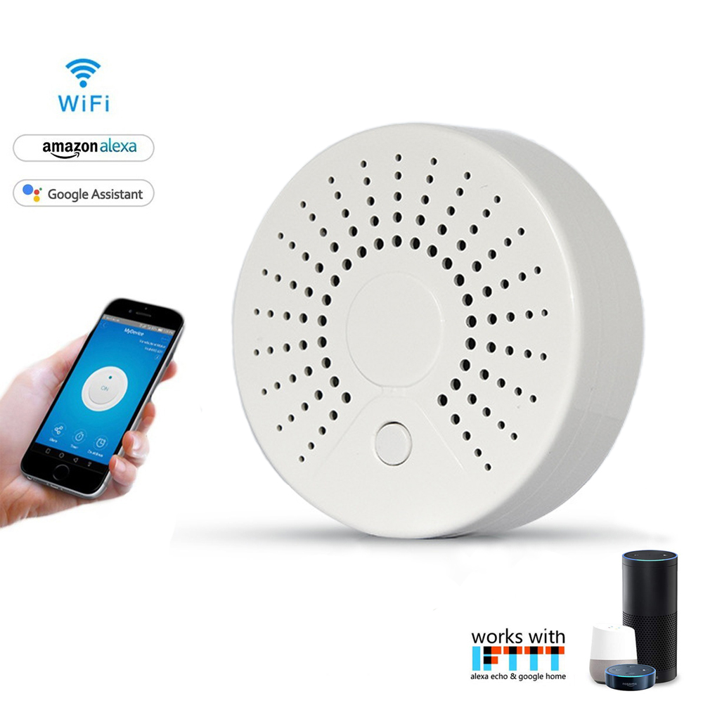 Tuya Smart Wifi беспроводной детектор дыма и детектор угарного газа/умная дымовая сигнализация/Wifi датчик дыма