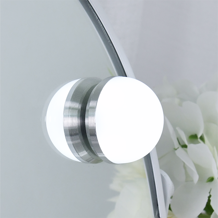 Hot sale round metal frame LED standing desktop bath vanity table hollywood bathroom with mirror makeup LED bulbs
