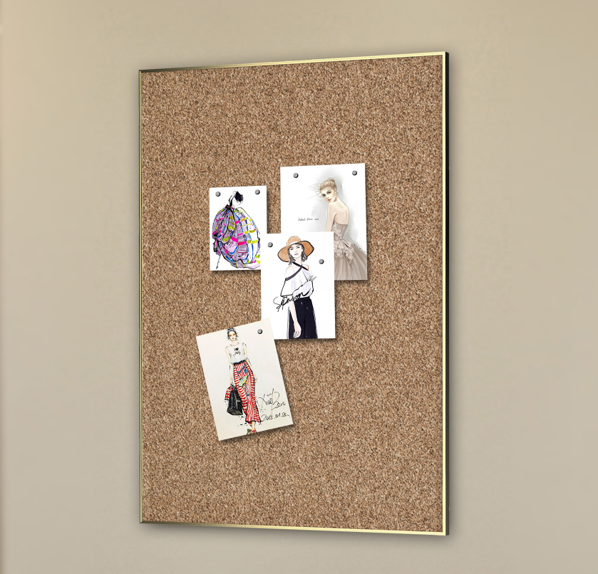 2021 new Gold Aluminum frame Cork board/ Portable wall mounting hang notice decoration board with golden frame 12 X 16 Inch