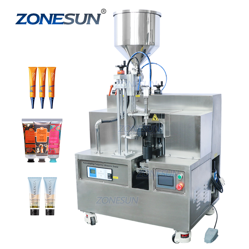 ZONESUN ZS-FS002 Semi Automatic Ultrasonic Aluminum Honey Grease Plastic Soft Tube Filling Sealing Machine