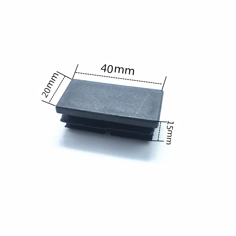 20mm*40mm Black Furniture Cover Rectangle Chair Leg End Cap Insert Protective Pipe Plugs Plastic Tube Inserts