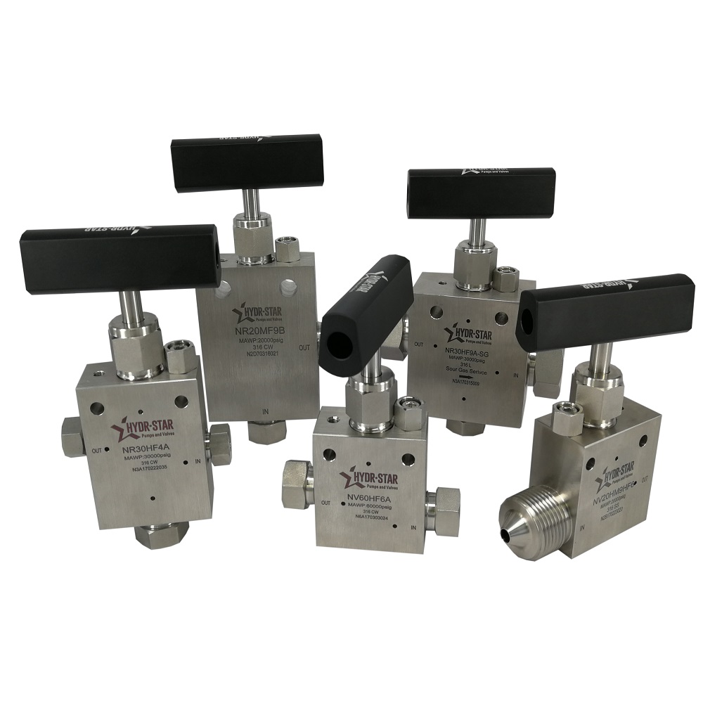 316 Stainless Steel 30000 psi 60000psi 1/4'', 3/8'', 9/16'' High Pressure Needle Valve for Sour Gas Service