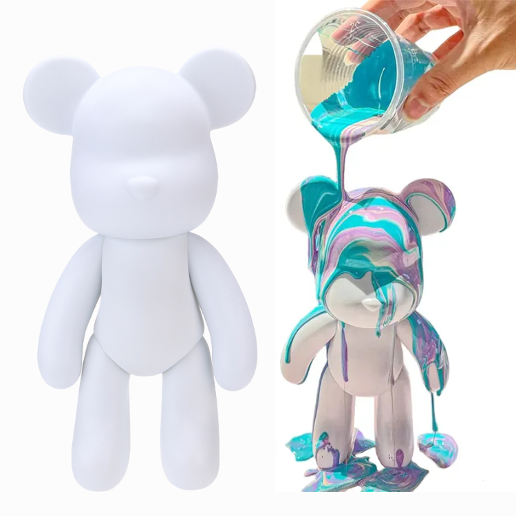 Creative Bear DIY White Soft PVC Fluid Bricks Bear and Acryl Paints kits For Kids and Adult