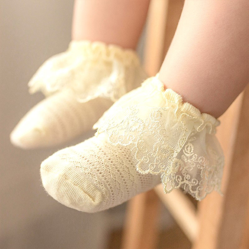 Summer baby girl mesh socks toddler princess baby lace ruffle socks