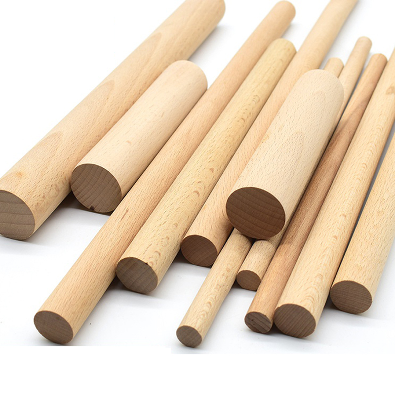 Smooth и Cheap Wood Beech Stick для Wooden Crafts, Solid Wood, DIY Round Stickers, size Can Be Customized