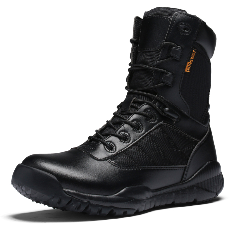 Army Jungle Black Leather Tactical Combat Military Boots for Men Women