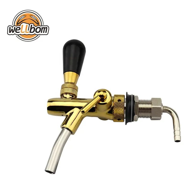 Homebrew Adjustable Beer Tap Faucet with Chrome Gold Plating Draft Tap