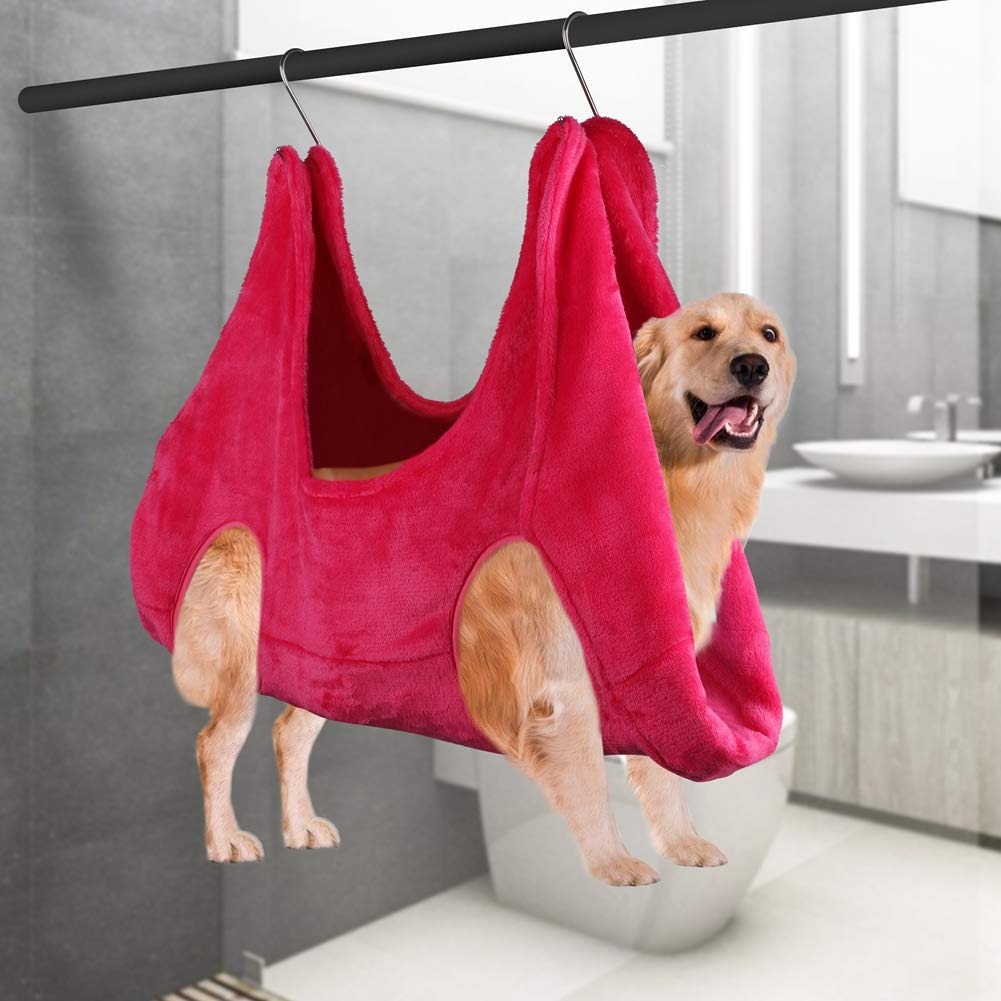 2021 Hot sale dog hammock for nail trimming cat dog grooming thick hammocks restraint bag