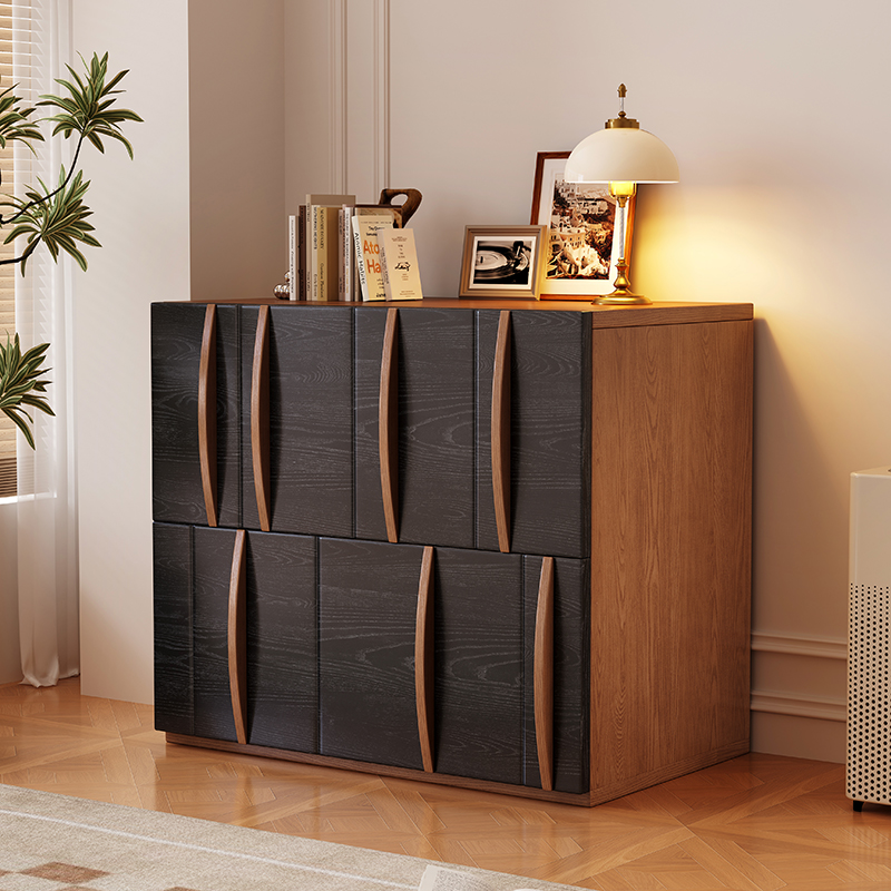 American Style Retro Solid Wood Bucket Cabinet Modern Design Home Living Room Storage Locker For Hotel Bedroom Bedside Cabinet
