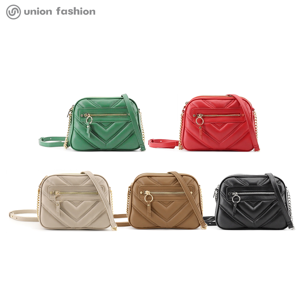 Luxury Artificial Leather Zipper Square Quilted Small Crossbody Bags Women Handbags