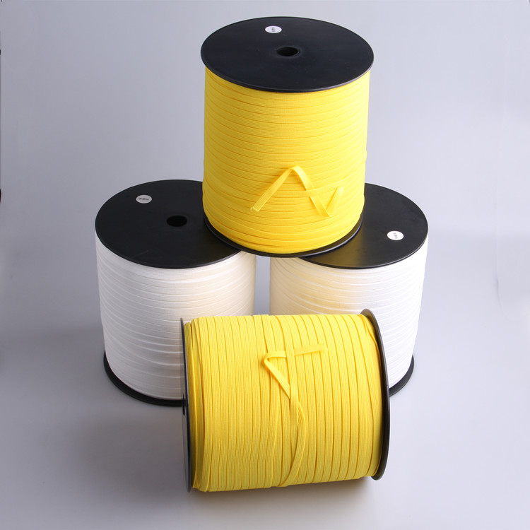 Wedtex Amazon популярный белый плоский эластичный шнур 1/4 дюймов 1/8 дюймов 100 ярдов плетеный эластичный шнур для шитья