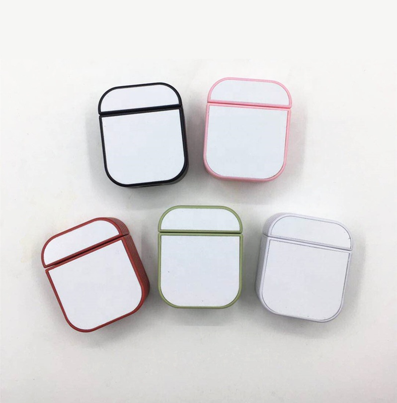 Wholesale Airpods 1&2&PRO Blank Case Sublimation Heat Press Case with Metal Plates and Stickers Sublimation Airpod Case