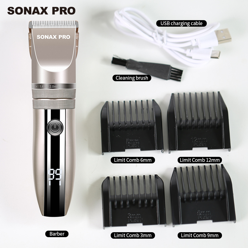 SN8105 LCD Ceramic Blade Friendly Gold Men Use Hair Remover Kit Adjustable Cutting Length Hair Trimmer Hair Clippers